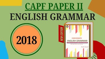 2018 PYQ CAPF GRAMMAR Grammar Section