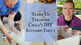 Trash to Treasure DIY Child&#39;s Play Kitchen Part 1