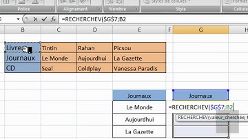 Excel 2007 : Liste dynamique - Recherche verticale (RECHERCHEV) et la fonction SI