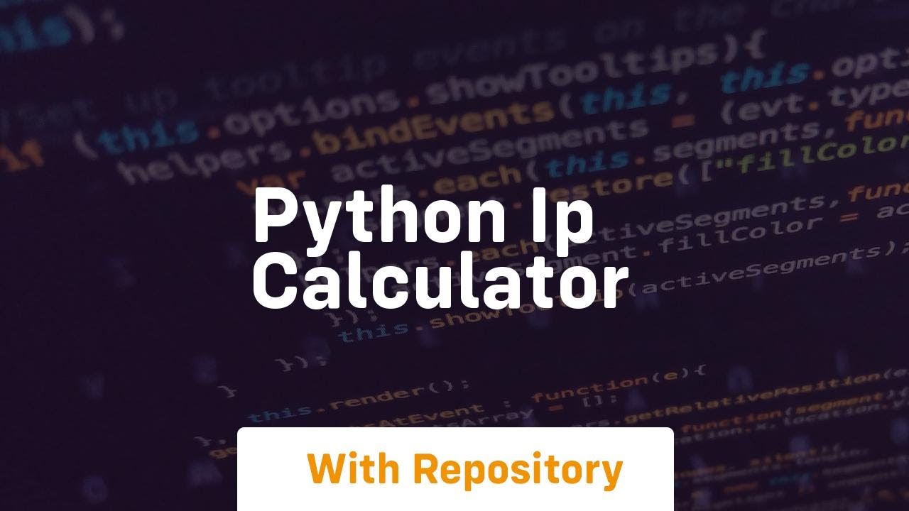 python ip calculator - YouTube