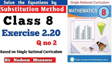Class 8 Exercise 2.20 SNC PCTB Maths Ex 2.20   Solve the Equations in Urdu Hindi Sir Nadeem Munawar