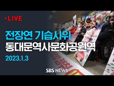 전국장애인차별철폐연대, 서울지하철 4호선 동대문역사문화공원역에서 기습 시위 / SBS