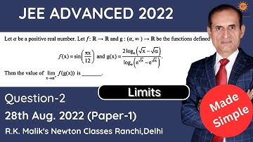 PYQ Que-2 Limits JEE Adv 2022 (Paper 1) #jeeadvanced2022 #jeeadvancedsolutions