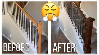 DIY Staircase Railing Remodel  Full Video