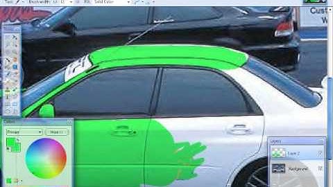 painting a car green. paint.net looks great