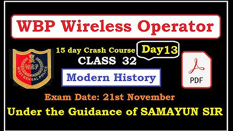 WBP Wireless Operator II CLASS 32 II Modern India