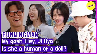 [HOT CLIPS][RUNNINGMAN] My gosh. Hey, Ji Hyo Is she a human or a doll?(ENGSUB)