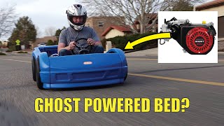 I Put A GHOST RACING Engine in a Toddler Sized RACECAR BED!