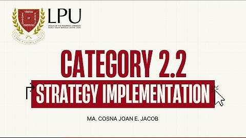 PQA CRITERIA: Category 2,2 Strategy Implementation