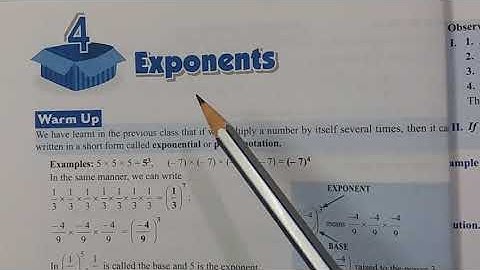 ICSE 7: Exponents/ Exercise 4a/Mathematics