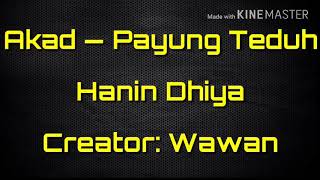 Hanin dhiya – Payung Teduh Lirik (Original)