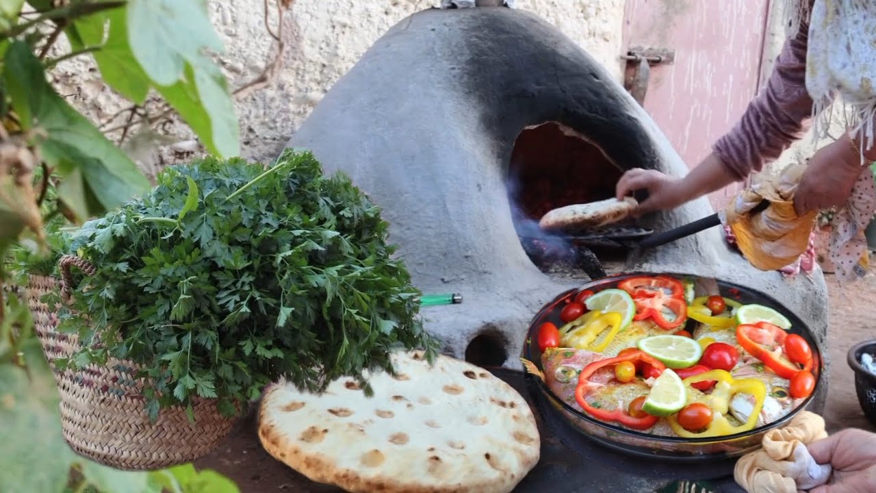 أجواء رمضان في البادية المغربية 🇲🇦🥰روتين المرأة البدوية  💪 اعداد وجبة الفطور 🤤🐟🐠🍲🥘