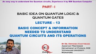 Understanding of Quantum Circuits-Lecture13: BASIC CONCEPT NEEDED FOR QUANTUM CIRCUITS & OPERATIONS