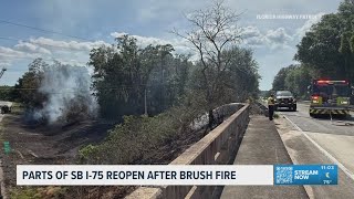 Part of southbound I-75 in Hernando County reopens after brush fire