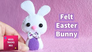DIY: Cute Easter Bunny Felt Plush | Kawaii Crafts | Easter Crafts.