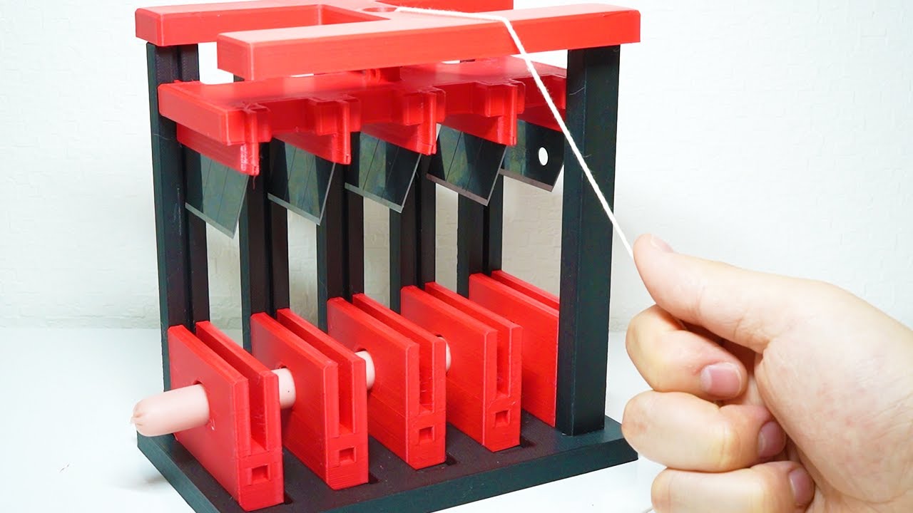 Seriously dangerous] Cutting a meat stick with a 5-linked