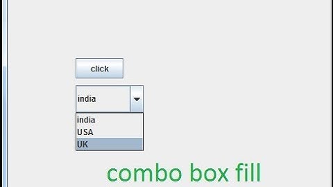 java program to create a combobox and fill with array