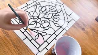 I made a stained glass window with dollar store supplies🌷🪟 screenshot 2