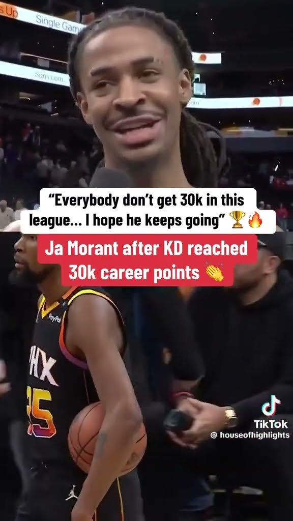 Ja Morant after KD reached 30K points #hoodnews #jamorant #taylorrooks #kevindurant #trending #how