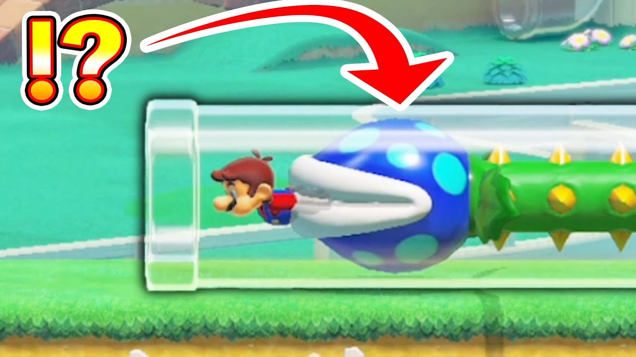 透明土管の中に入ってきてしまったノビノビパックンwwwマリオメーカー2