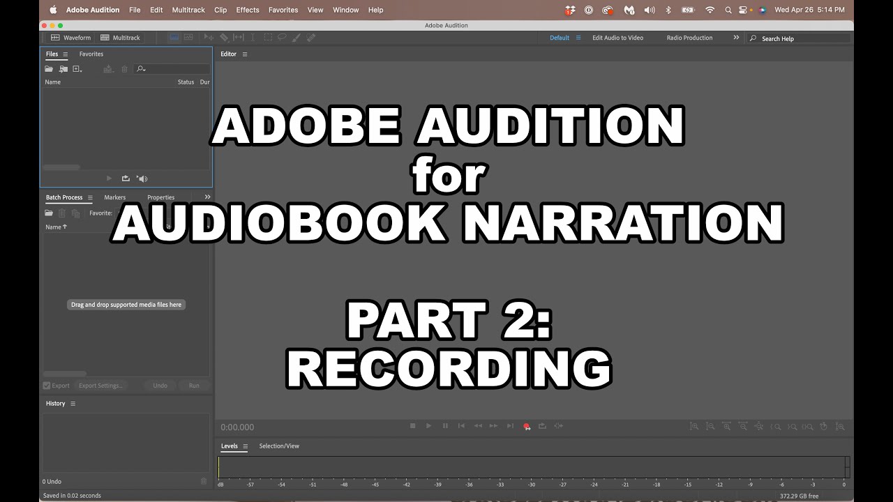Adobe Audition for Audiobook Narration Part 2: Recording - YouTube