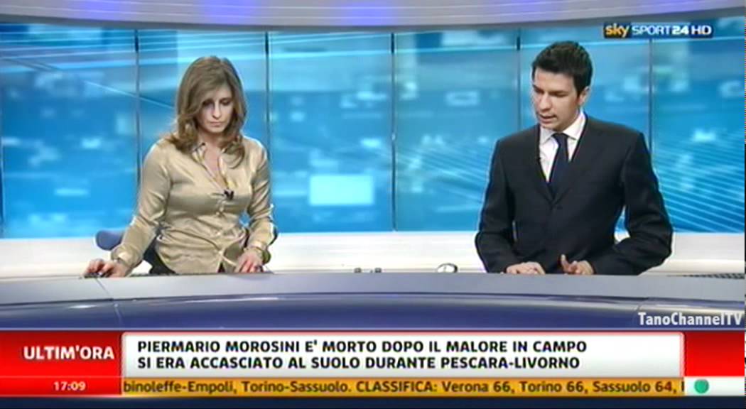 Annuncio morte Piermario Morosini a Sky