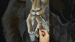Заботливая Мама ❤️ #Shortvideo #Art #Artist #Oilpastel #Painting #Animals #Portrait #Lion #Shorts