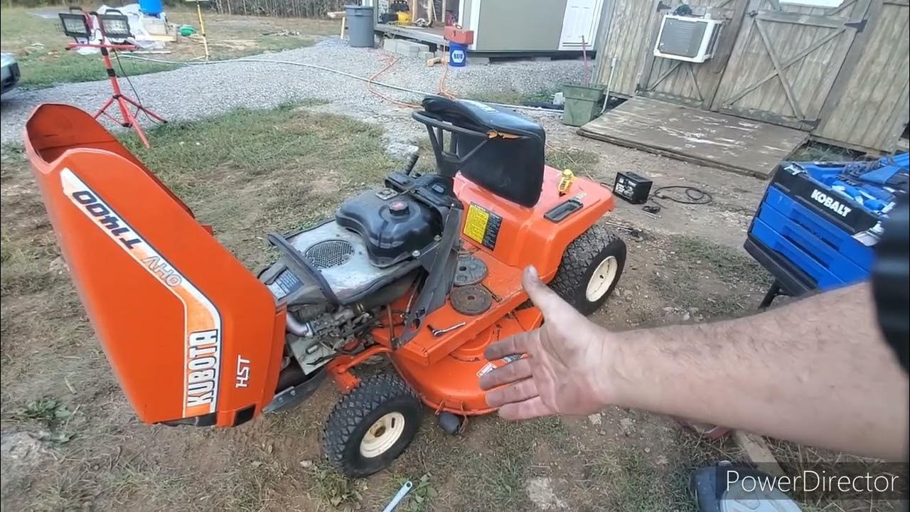 KABOTA T1400 LAWN TRACTOR WONT START + Transmission fan replacement