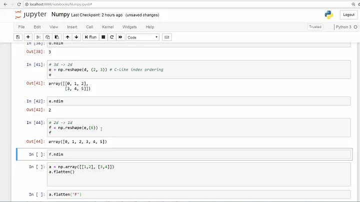 Using Numpy to Reshape  1D, 2D, and 3D Arrays