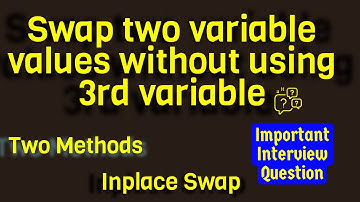 Program to swap two variables without using third variable | Inplace Swapping | Interview Question