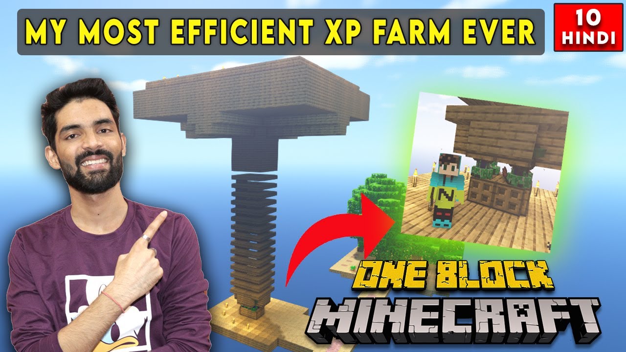 I MADE AN ULTIMATE XP FARM IN ONE BLOCK - MINECRAFT SURVIVAL GAMEPLAY ...