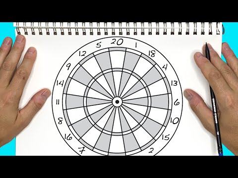 HOW TO DRAW A DART BOARD - beginner easy step by step