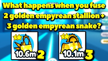 What happens when you fuse 2 golden empyrean stallion and 3 golden empyrean snake? (Pet Simulator X)