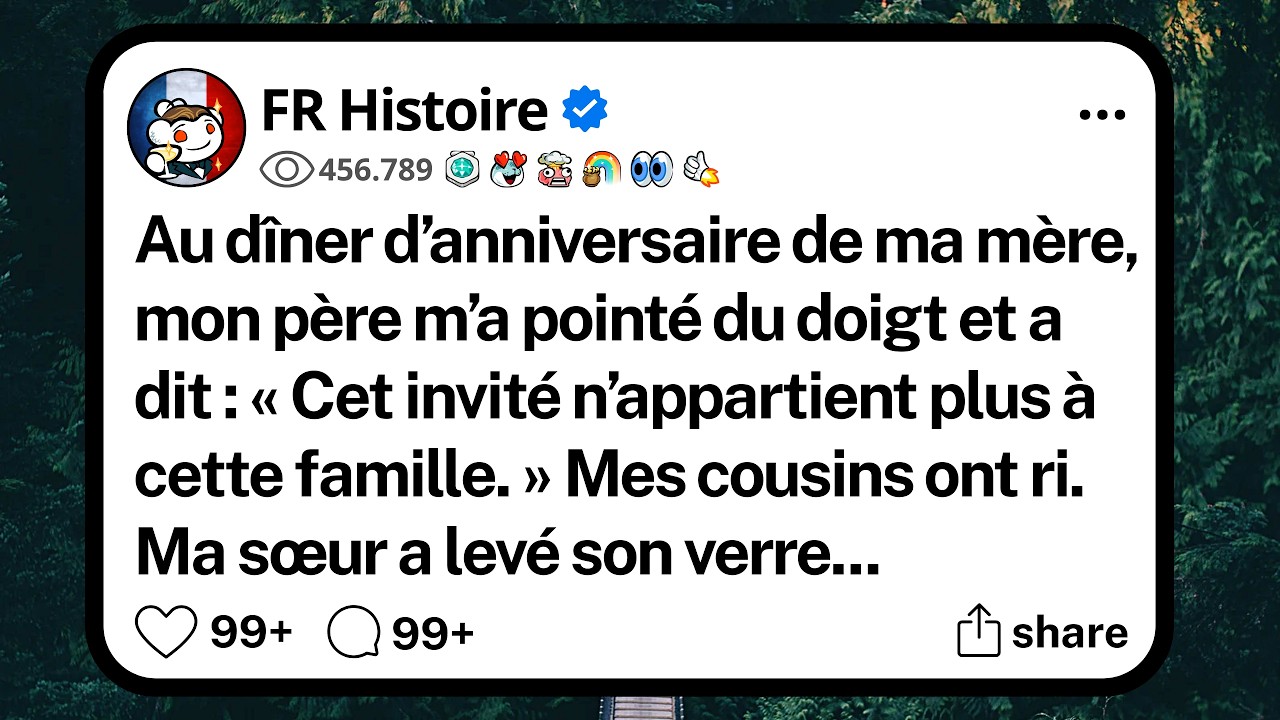 « Et c’est pour ça que notre fils, qui a toujours été mon préféré, va s’occuper de la note ce soir. » Mon père a levé son verre. Toute la table a éclaté de rire. Nous étions au restaurant, un...