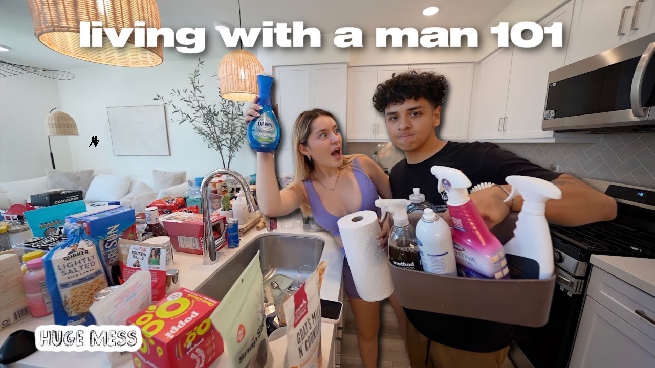 TEACHING MY 20YR OLD BOYFRIEND HOW TO CLEAN *chaos*