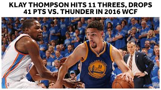 Every Three Pointer From Klay Thompson's Historic 11 Triples vs. Thunder In Game 6 Of 2016 WCF