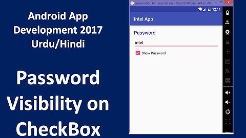 30. Show Password in Android with CheckBox Urdu-Hindi
