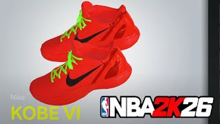 How To Make Nike Kobe 6 Reverse Grinch In Nba 2K26 Create Tutorial