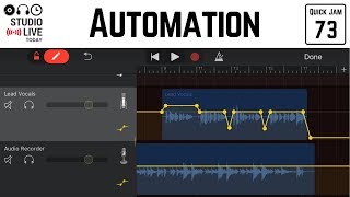 How to automate volume in GarageBand iOS (iPhone/iPad)