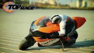 Top Race 4 Channel RC Remote Control Motorcycle Goes on 2 Wheels Built in Gyro