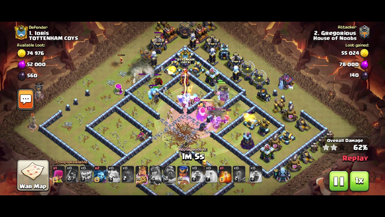 super wiz, yeti spam 3 star war attack