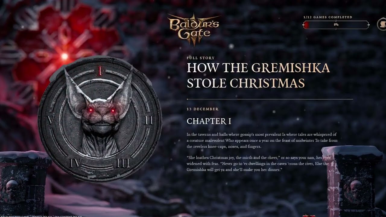 Advent Baldur's Gate 3 game - Daily Dec 13 - YouTube