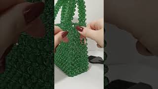 Крепим кольцо/карабин к сумке из бусин #handmade #beads #tutorial