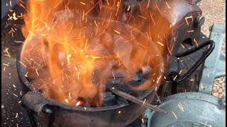 Blacksmithing - File to Knife with Mini Charcoal Forge