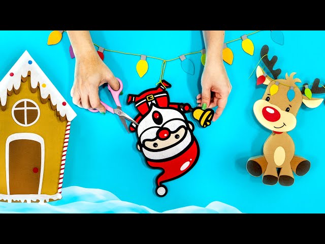 Gato unicórnio do papai noel e bolsa de natal desenho kawaii