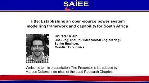 SAIEE LRC | Open-source power system modelling capability for South Africa