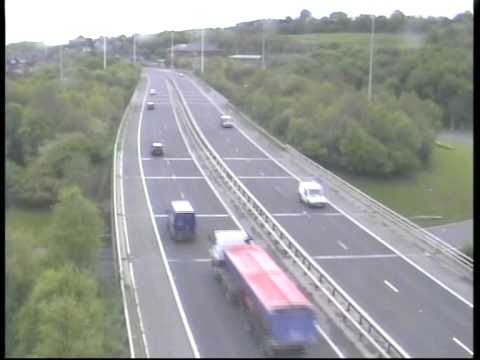 **ORIGINAL** Truck blind spot accident caught on police camera Motorway M621 (M62 Crash Leeds UK)