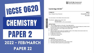 IGCSE Chemistry 0620 Feb/March 2022 Paper 2 walkthrough