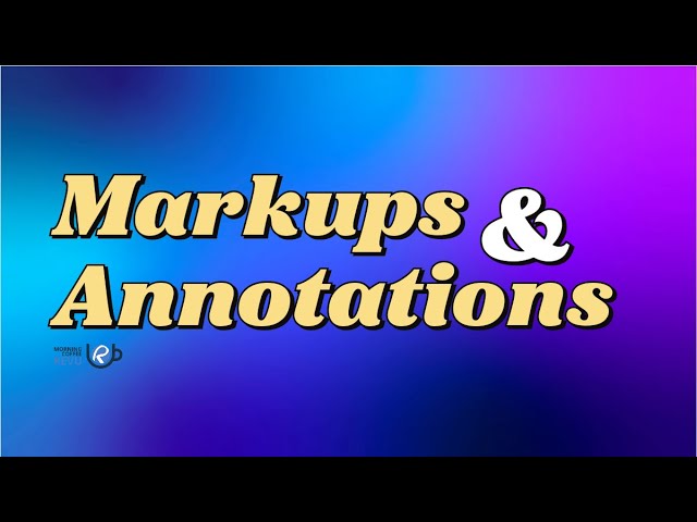 Markups & Annotations | Morning Coffee Revu