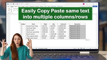 How to Copy Paste Same Text into Multiple Columns or Rows at Once in MS Word Table